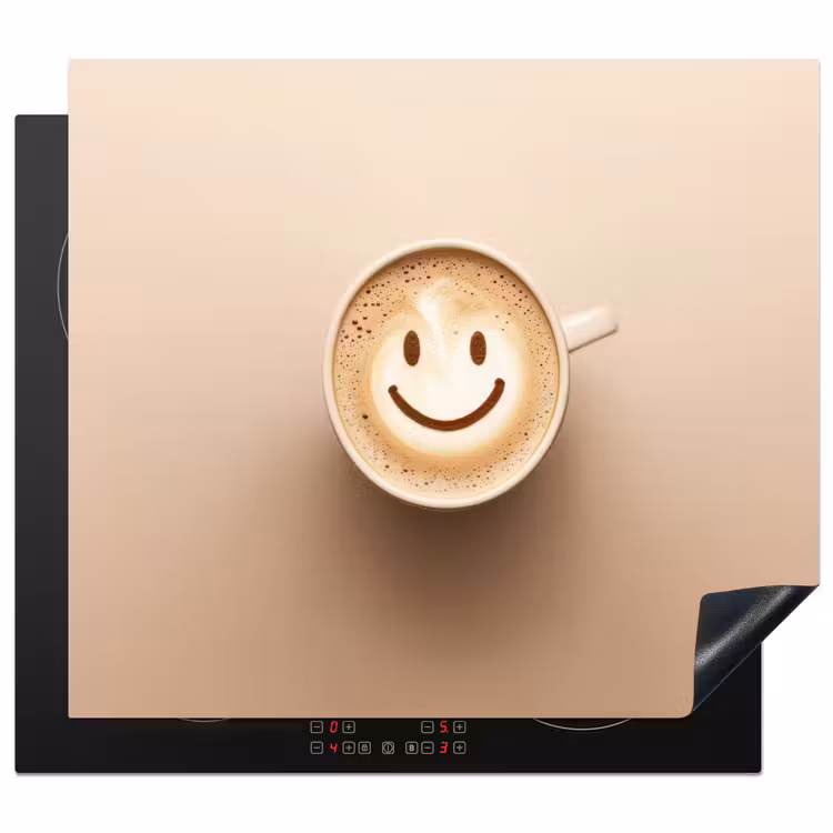Inductie beschermer - Koffie - Melkschuim - Lach - Beige — 1