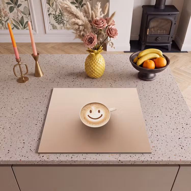 Inductie beschermer - Koffie - Melkschuim - Lach - Beige — 3