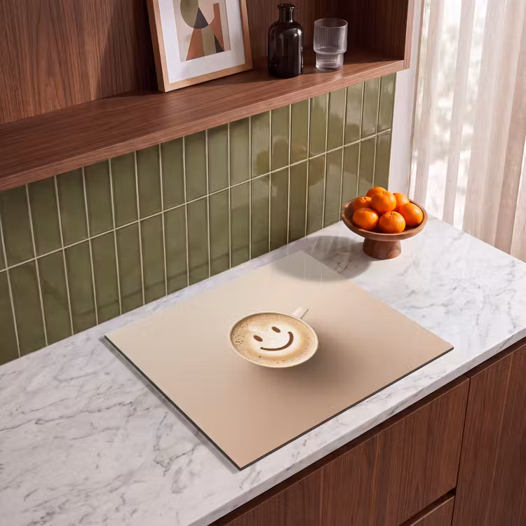 Inductie beschermer - Koffie - Melkschuim - Lach - Beige — 4