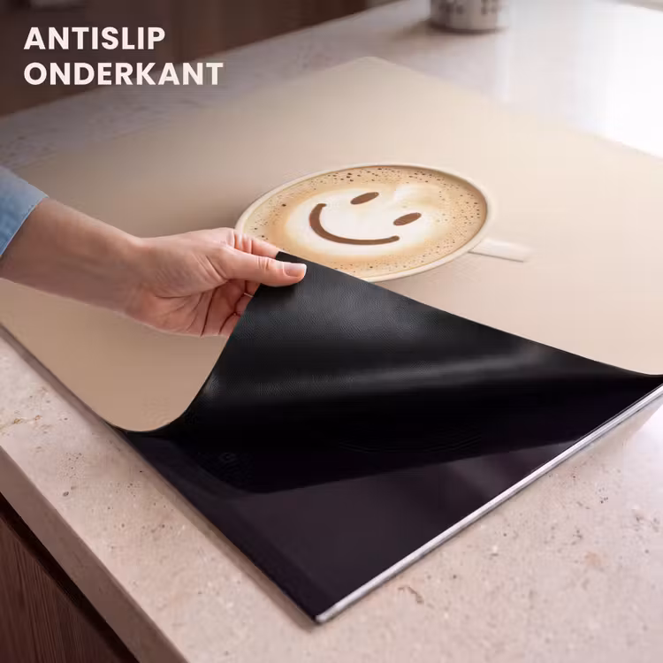 Inductie beschermer - Koffie - Melkschuim - Lach - Beige — 6