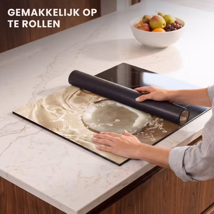 Inductie beschermer - Kokosnoot - Water - Beige - Spetters — 7