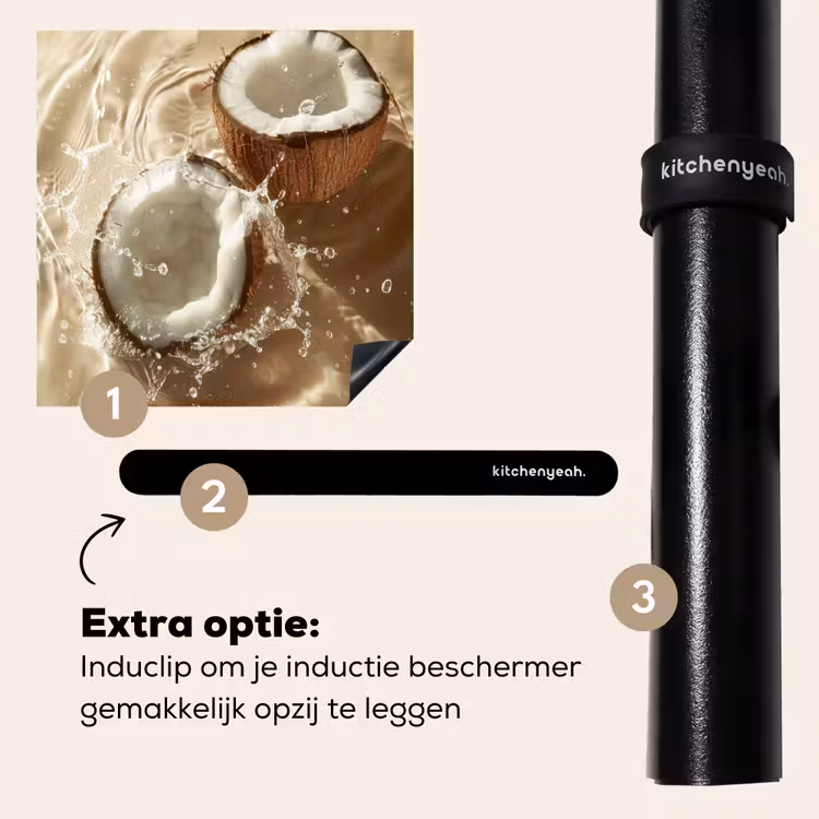 Inductie beschermer - Kokosnoot - Water - Beige - Spetters — 8