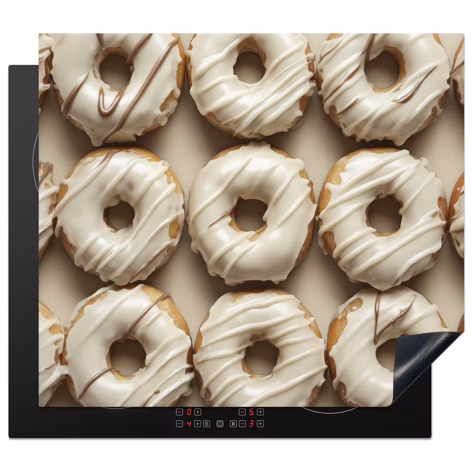 Inductie beschermer - Donuts - Chocolade - Wit - Beige — 1