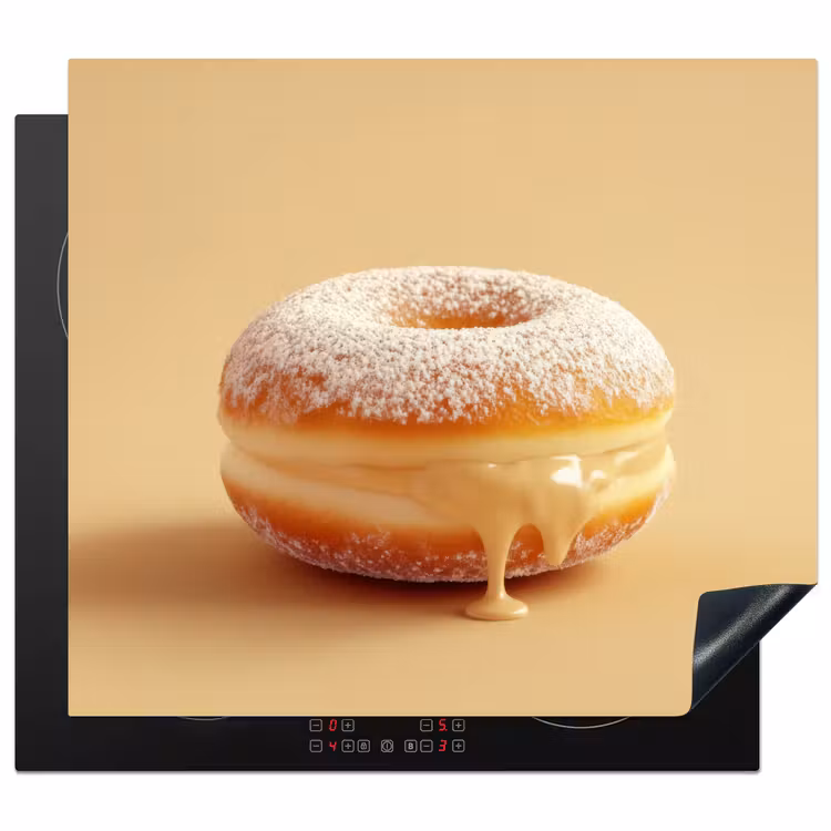 Inductie beschermer - Donut - Romig - Poedersuiker - Beige — 1