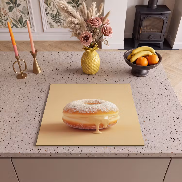 Inductie beschermer - Donut - Romig - Poedersuiker - Beige — 3