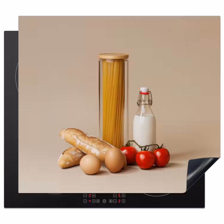 Inductie beschermer - Spaghetti - Melk - Tomaten - Eieren - Brood — 1