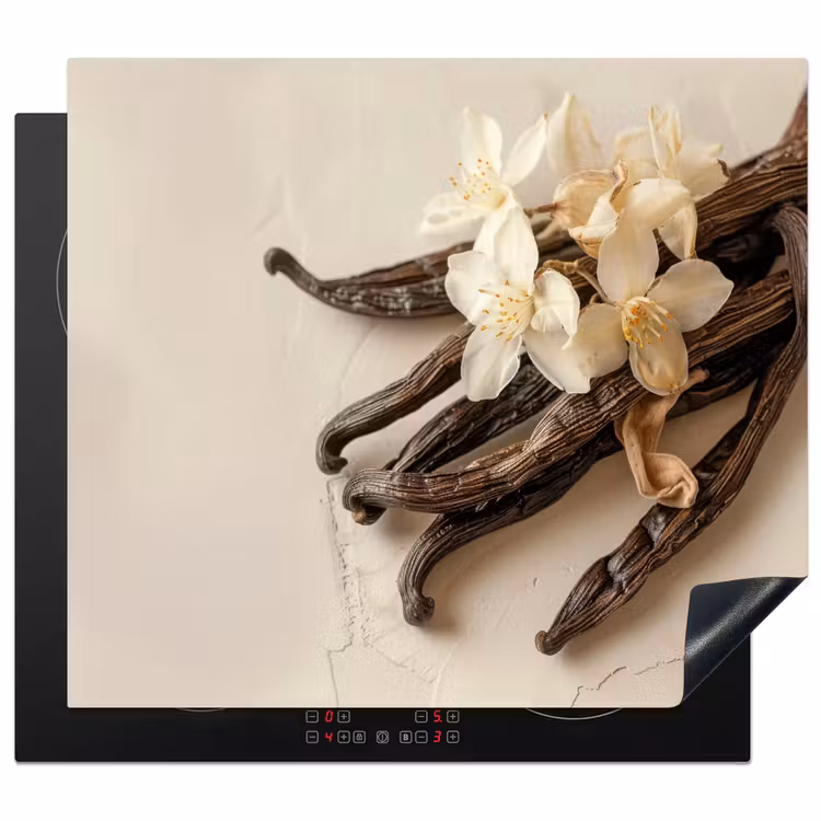 Inductie beschermer - Vanille - Bloemen - Beige — 1