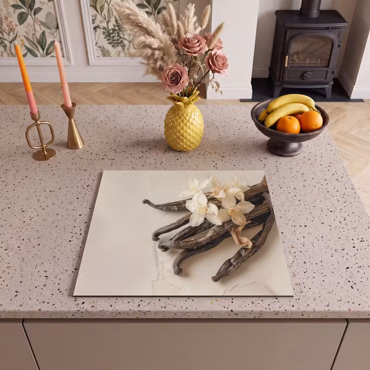 Inductie beschermer - Vanille - Bloemen - Beige — 3
