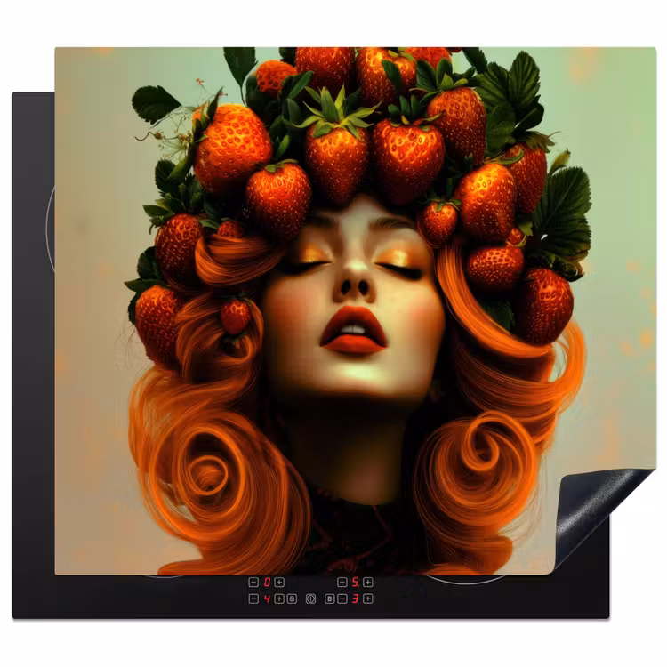 Inductie beschermer - Vrouw - Aardbeien - Kroon — 1