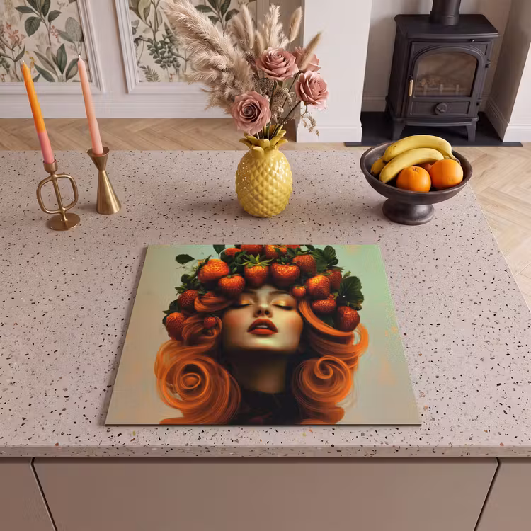Inductie beschermer - Vrouw - Aardbeien - Kroon — 3