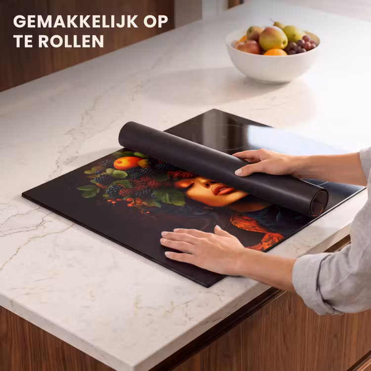 Inductie beschermer - Vrouw - Zwart - Bessen - Bramen - Appels — 7