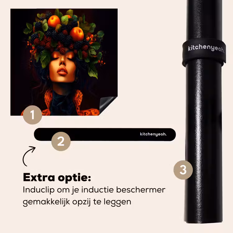 Inductie beschermer - Vrouw - Zwart - Bessen - Bramen - Appels — 8