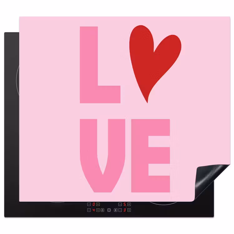 Inductie beschermer - Love - Roze - Hart - Valentijn — 1
