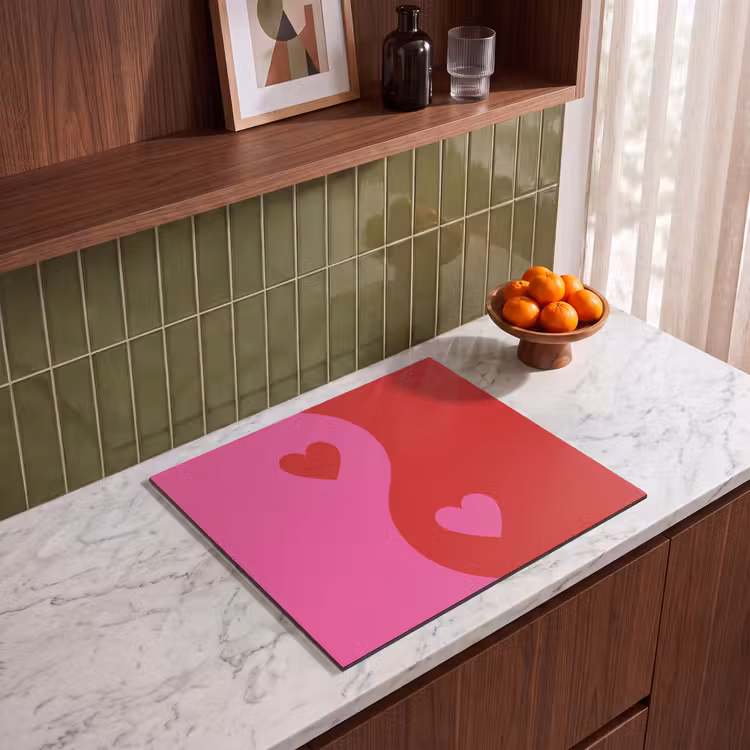 Inductie beschermer - Minimalistisch - Rood - Roze - Hartjes — 4