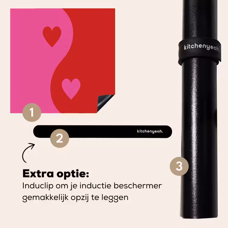 Inductie beschermer - Minimalistisch - Rood - Roze - Hartjes — 8