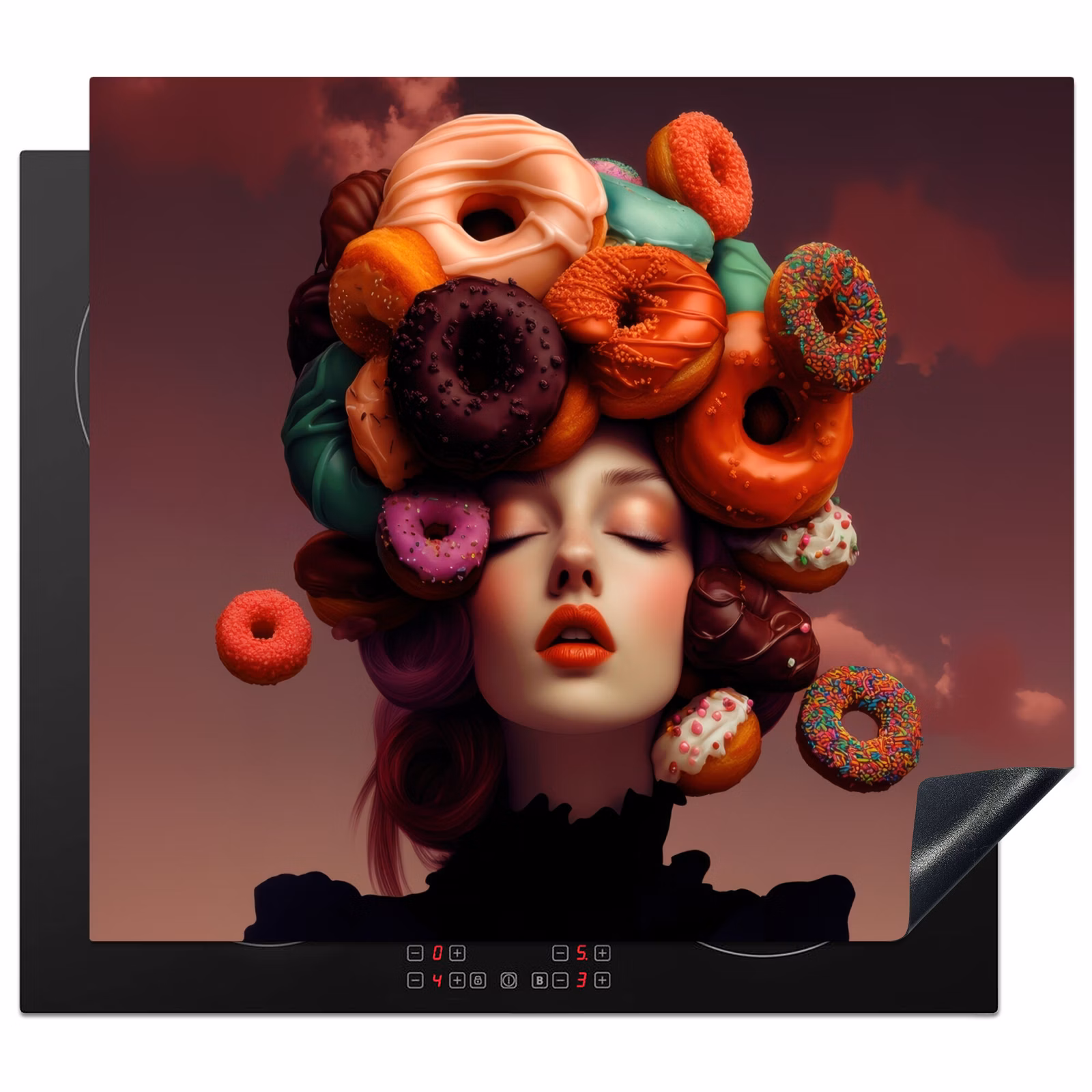 Inductie beschermer - Vrouw - Donuts - Kleurrijk — 1