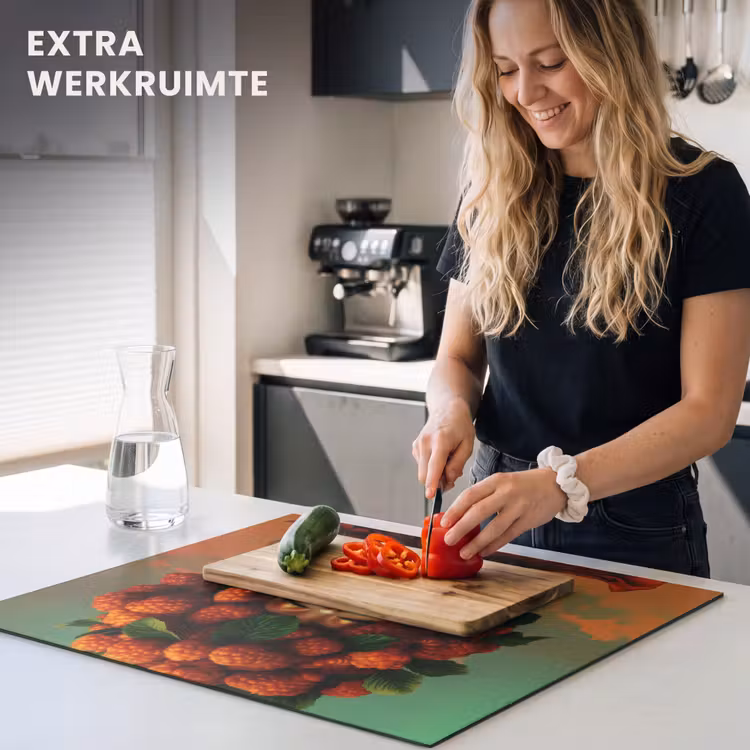 Inductie beschermer - Vrouw - Frambozen - Bladeren — 5