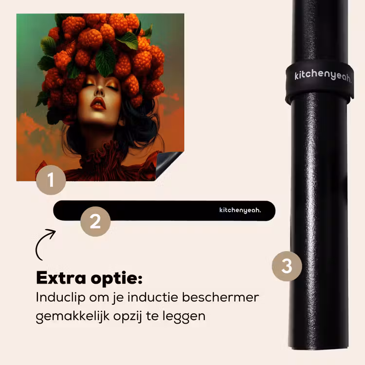 Inductie beschermer - Vrouw - Frambozen - Bladeren — 8