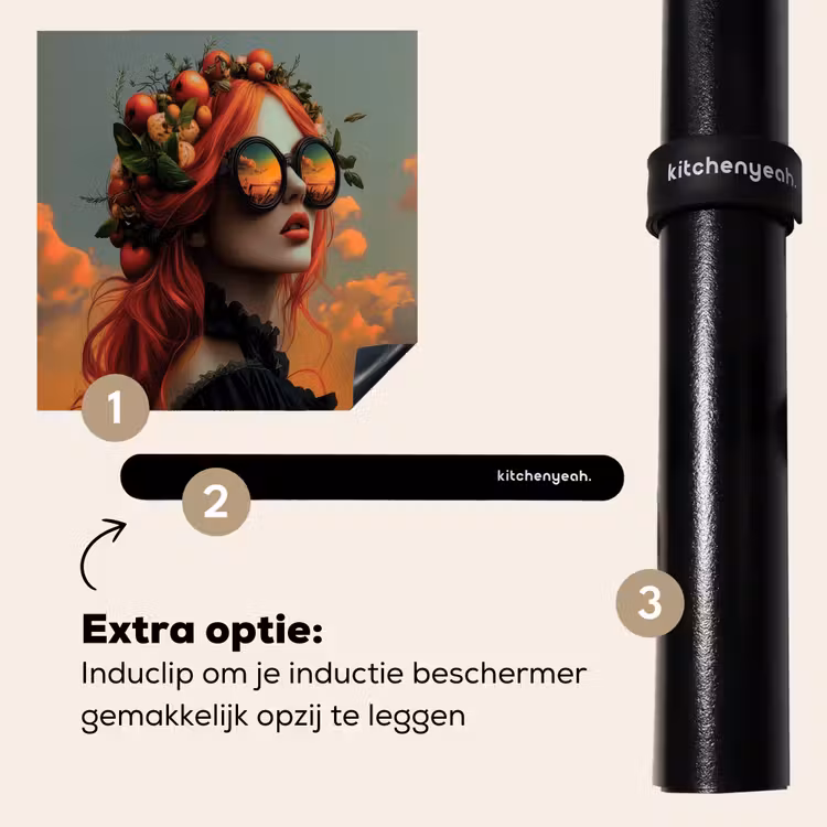 Inductie beschermer - Vrouw - Kroon - Tomaat - Bascilicum - Zonnebril — 8