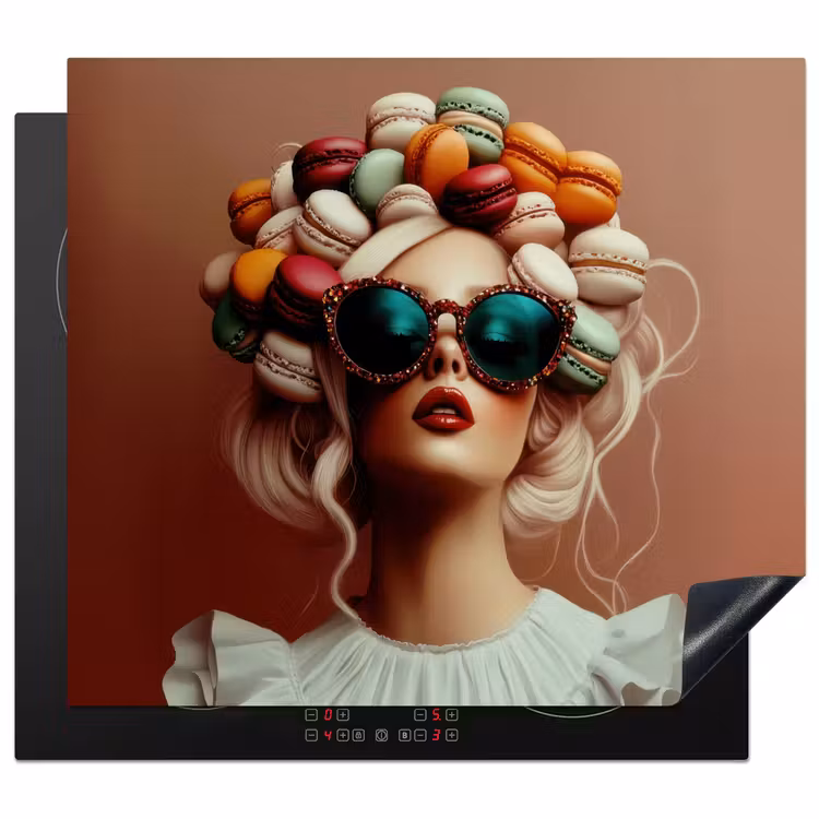 Inductie beschermer - Vrouw - Macarons - Bril — 1