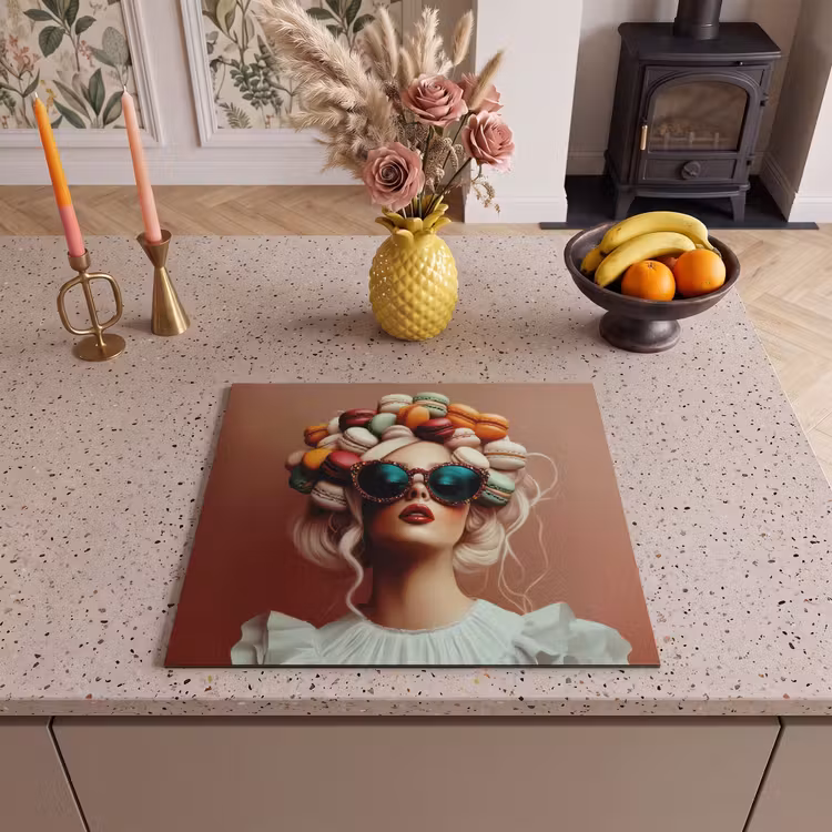 Inductie beschermer - Vrouw - Macarons - Bril — 3