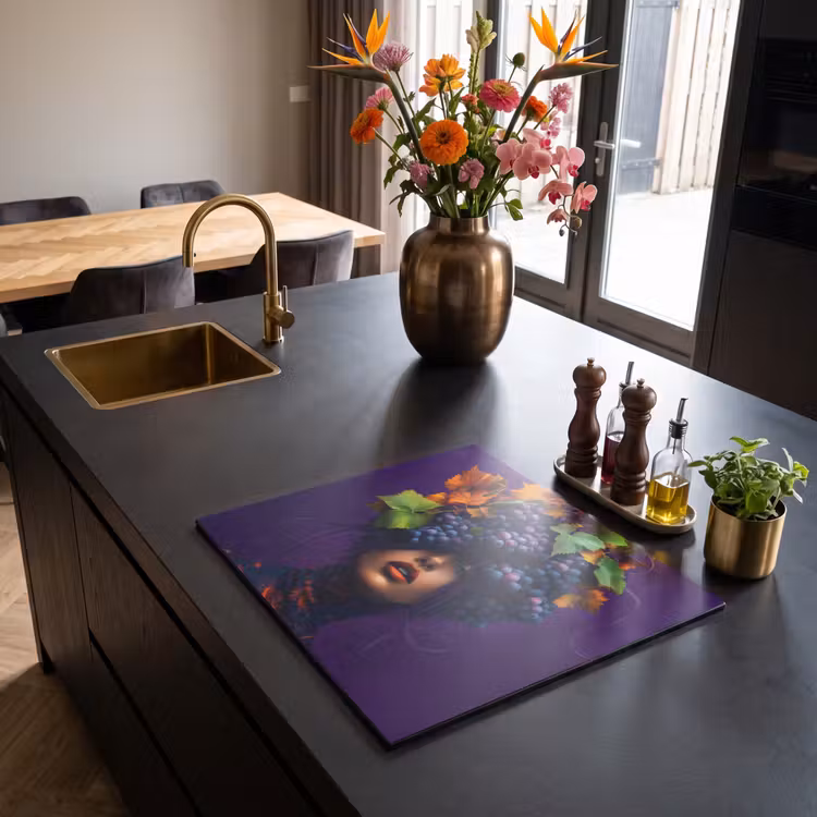 Inductie beschermer - Vrouw - Paars - Druiven — 2