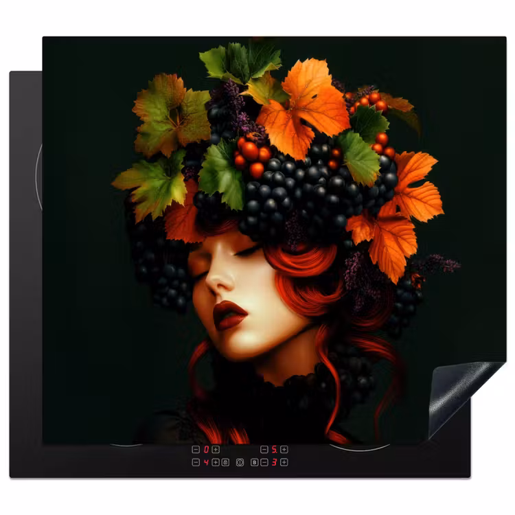 Inductie beschermer - Vrouw - Rood - Groen - Druiven — 1