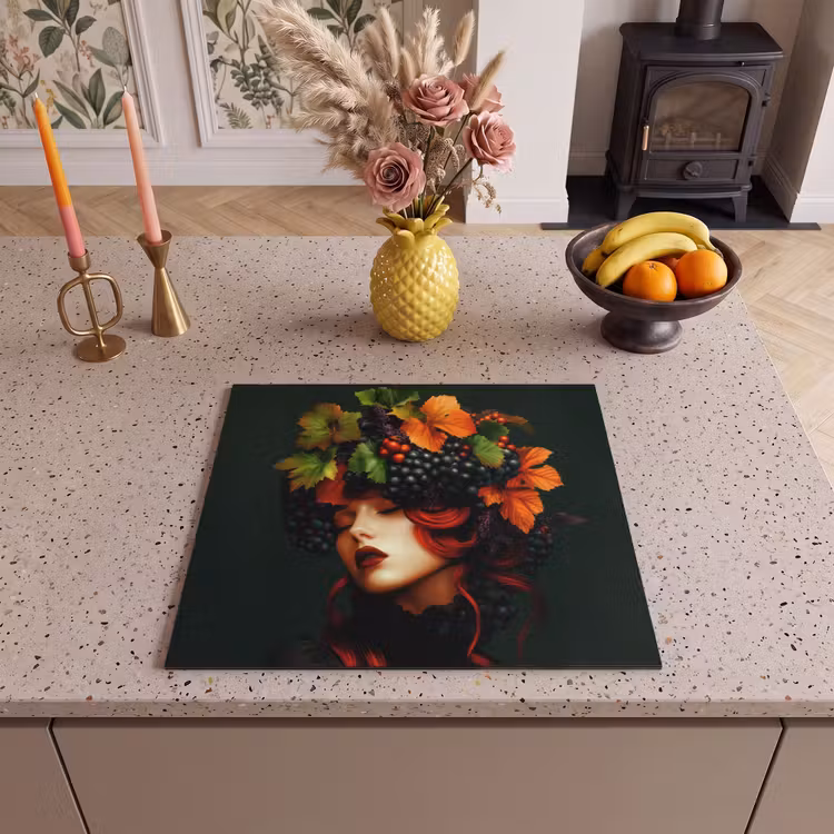 Inductie beschermer - Vrouw - Rood - Groen - Druiven — 3