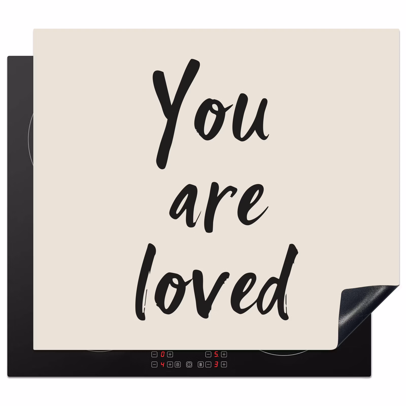 Inductie beschermer - Minimalistisch - Beige - Love — 1