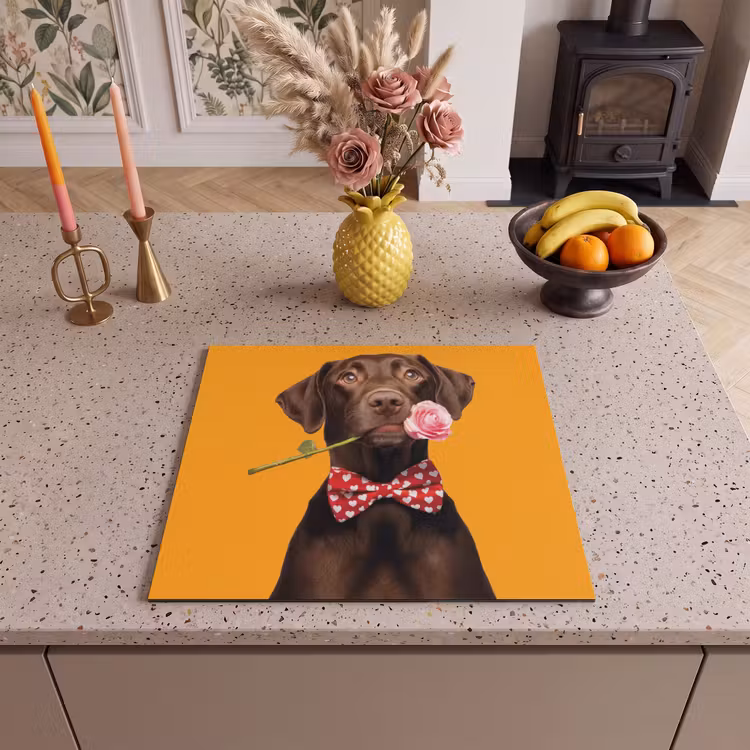 Inductie beschermer - Hond - Oranje - Roos - Valentijn — 3