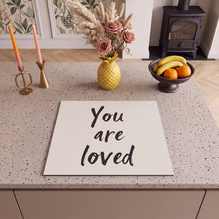Inductie beschermer - Minimalistisch - Beige - Love — 3