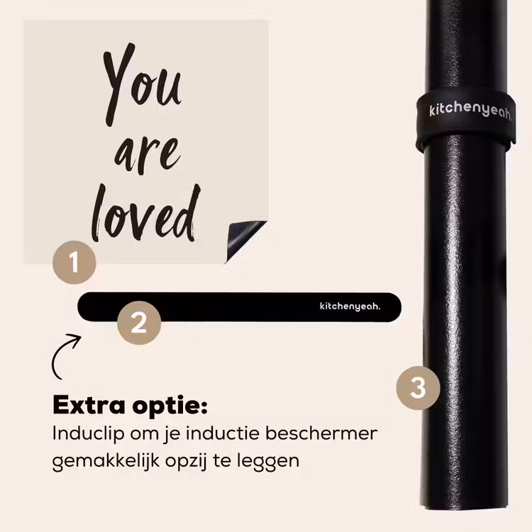Inductie beschermer - Minimalistisch - Beige - Love — 8