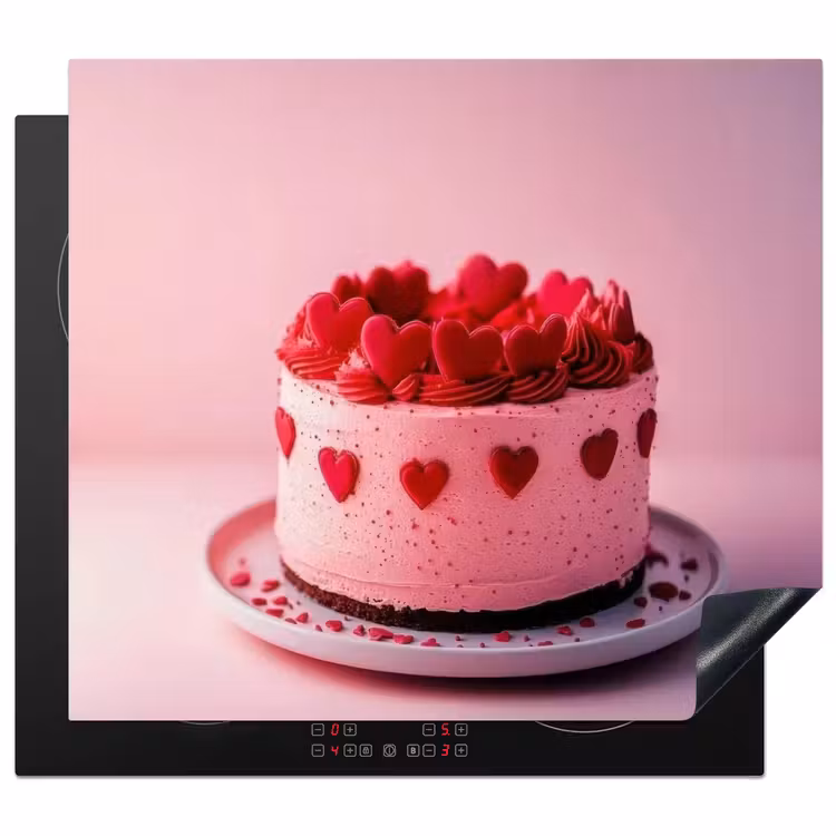 Inductie beschermer - Taart - Hart - Roze — 1