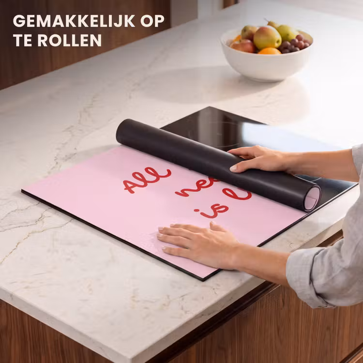Inductie beschermer - Tekst - Roze - Love - Hart — 7