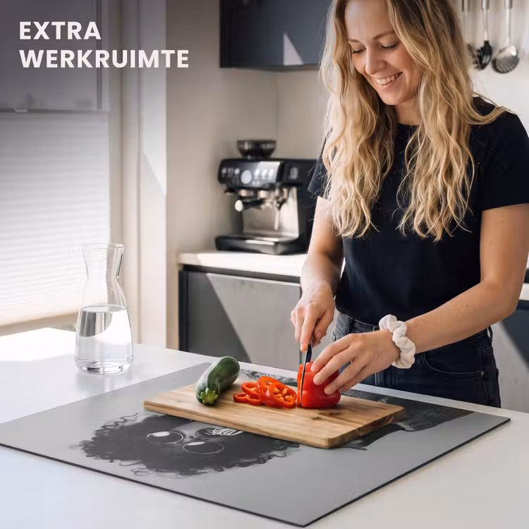 Inductie beschermer - Vrouw - Pasta - Zwart - Wit — 5
