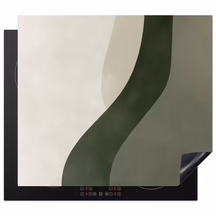 Inductie beschermer - Japandi - Groen - Abstract - Modern — 1