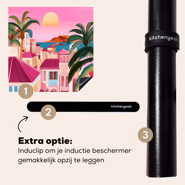 Inductie beschermer - Stad - Roze - Palmbomen — 8