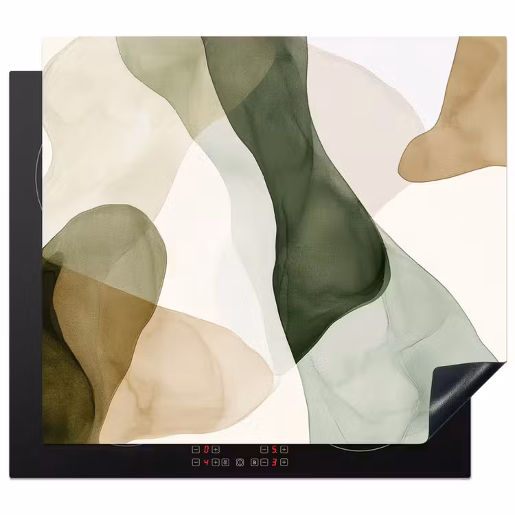 Inductie beschermer - Japandi - Abstract - Groen — 1