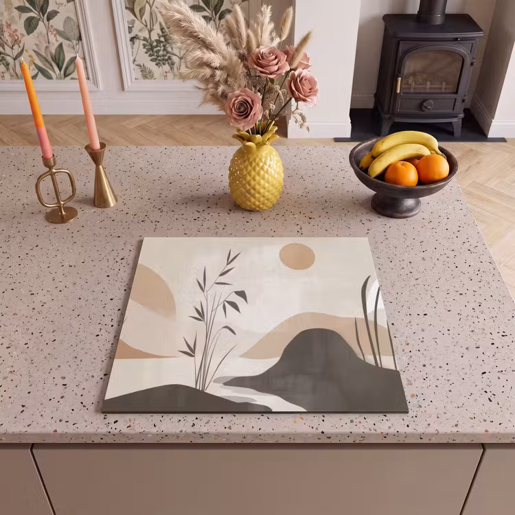 Inductie beschermer - Japandi - Landschap - Beige — 3
