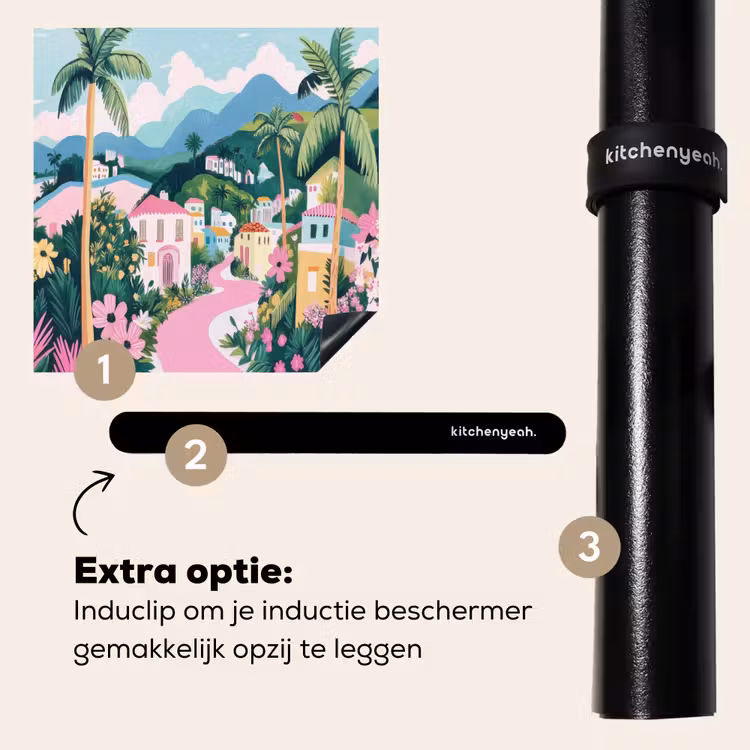 Inductie beschermer - Kleurrijk - Huizen - Heuvels - Roze — 8