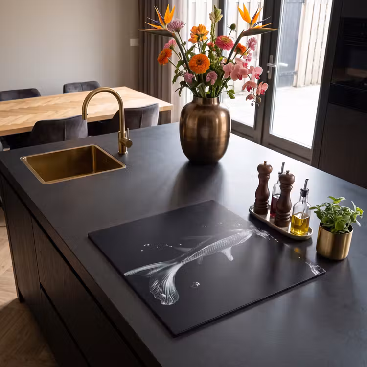 Inductie beschermer - Koi - Vissen - Water - Zwart — 2