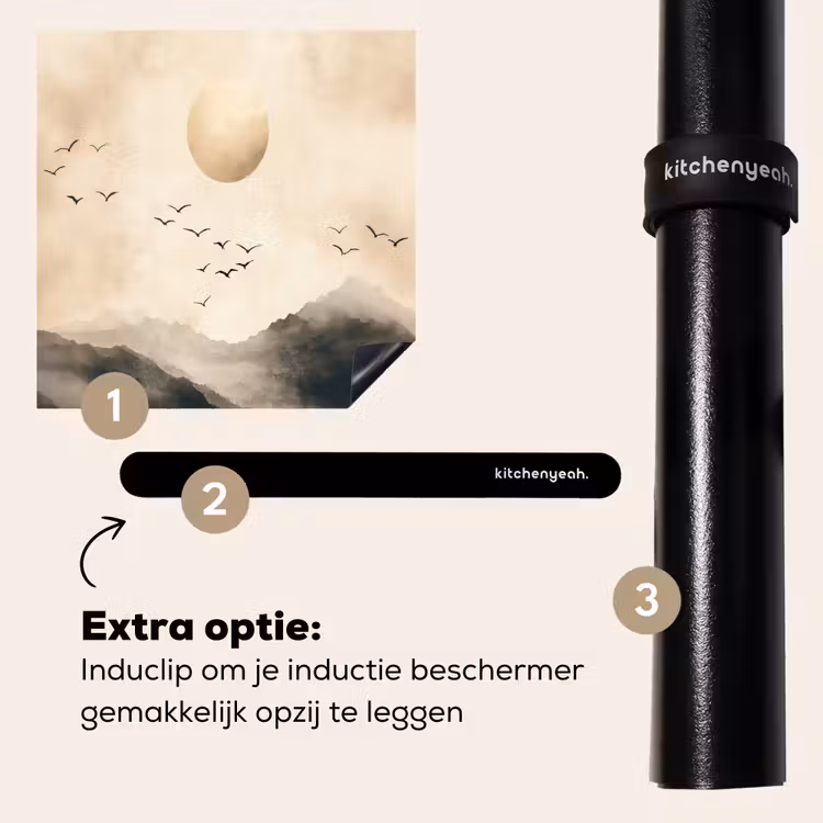 Inductie beschermer - Landschap - Japandi - vogel — 8