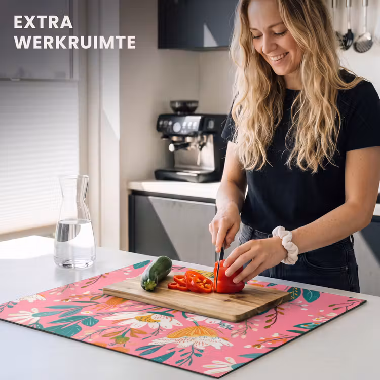 Inductie beschermer - Roze - Bloemen - Wit - Oranje — 5