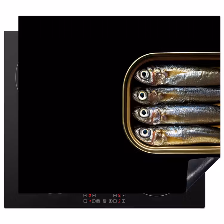 Inductie beschermer - Sardines - Blik - Zwart - Vissen — 1