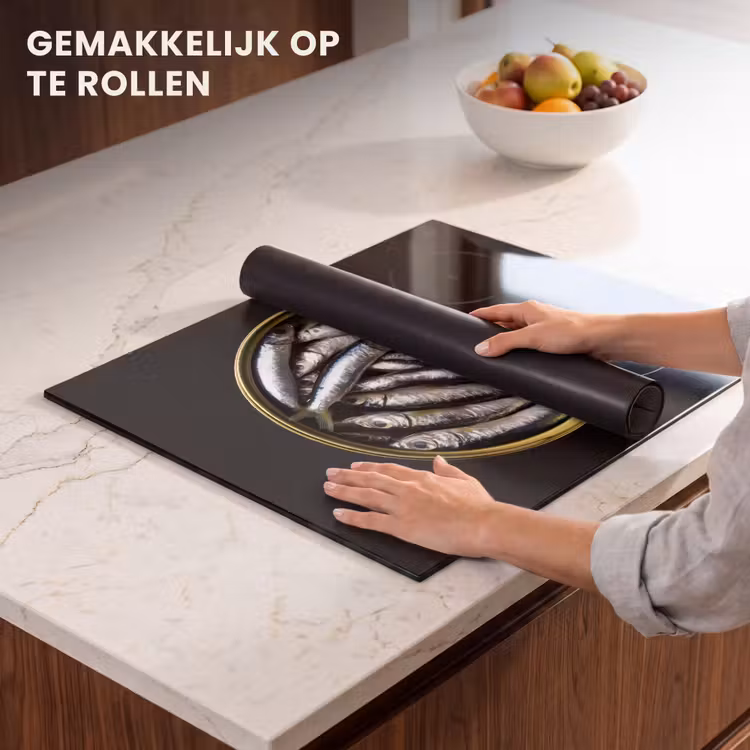 Inductie beschermer - Sardines - Vissen - Rond - Zwart — 7