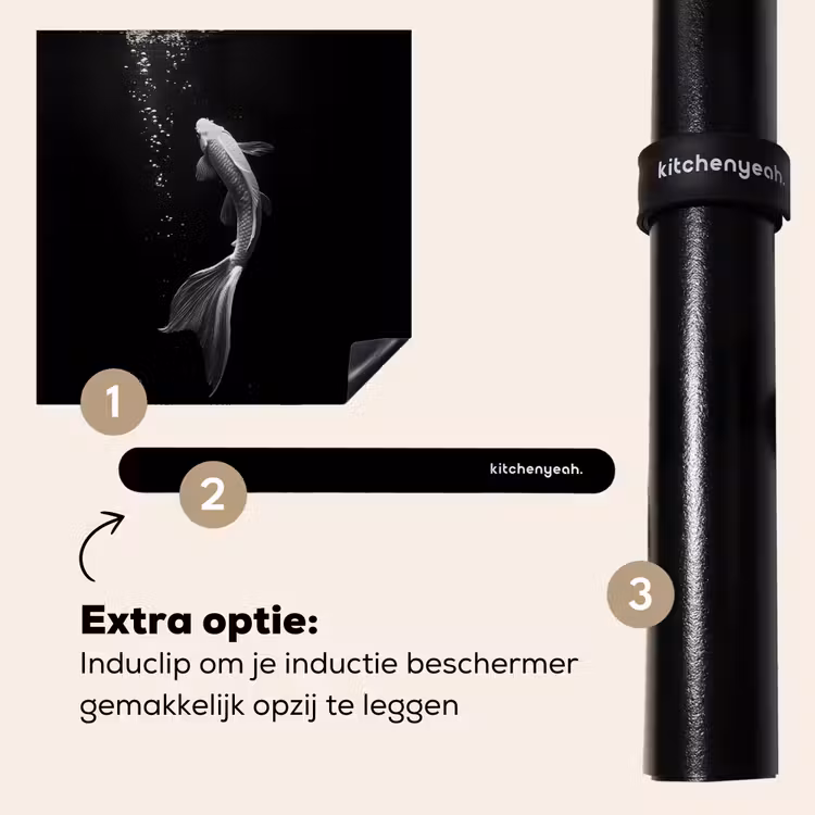 Inductie beschermer - Koi - Vis - Wit - Zwart — 8