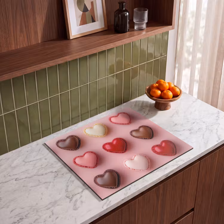 Inductie beschermer - Macarons - Hartjes - Kleurrijk - Roze — 4