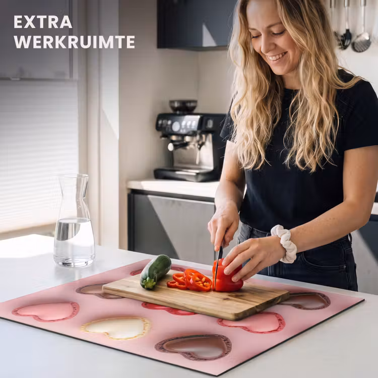 Inductie beschermer - Macarons - Hartjes - Kleurrijk - Roze — 5