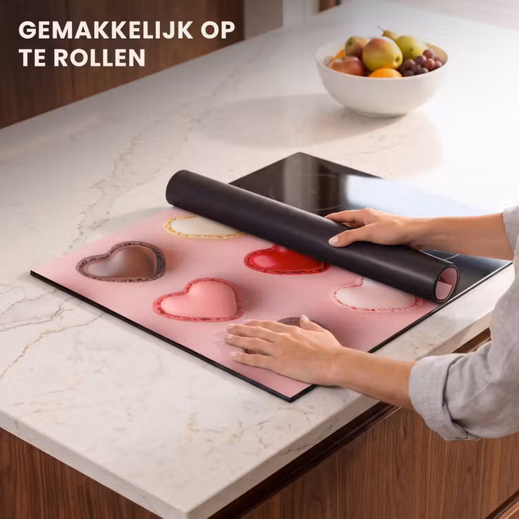 Inductie beschermer - Macarons - Hartjes - Kleurrijk - Roze — 7