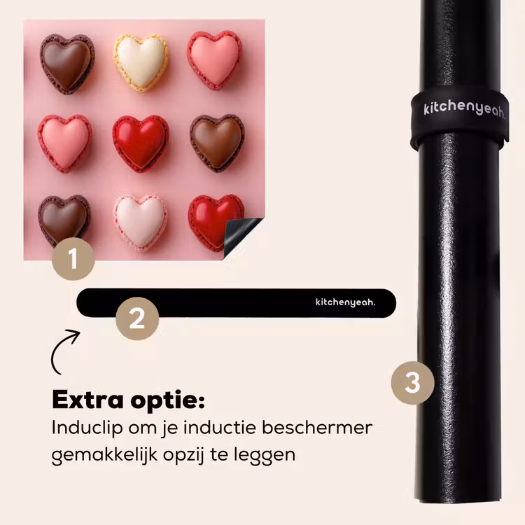 Inductie beschermer - Macarons - Hartjes - Kleurrijk - Roze — 8